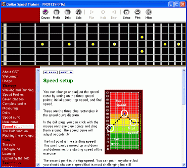 Play-along training software to develop jaw-dropping speed on guitar